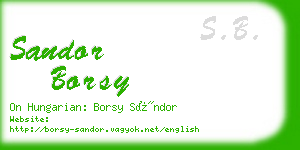 sandor borsy business card